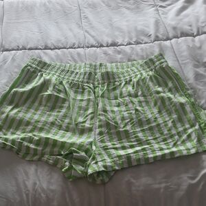 Old Navy Green and White Striped Shorts